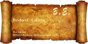 Bodoni Edina névjegykártya